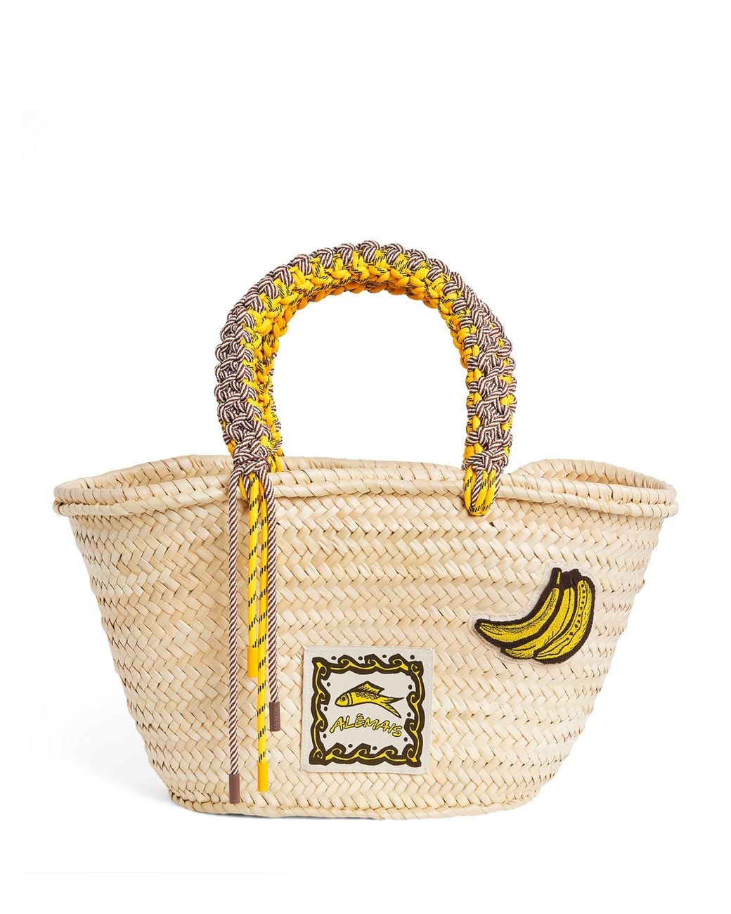 ALÉMAIS Metallic Medium Woven Mona Basket Bag
