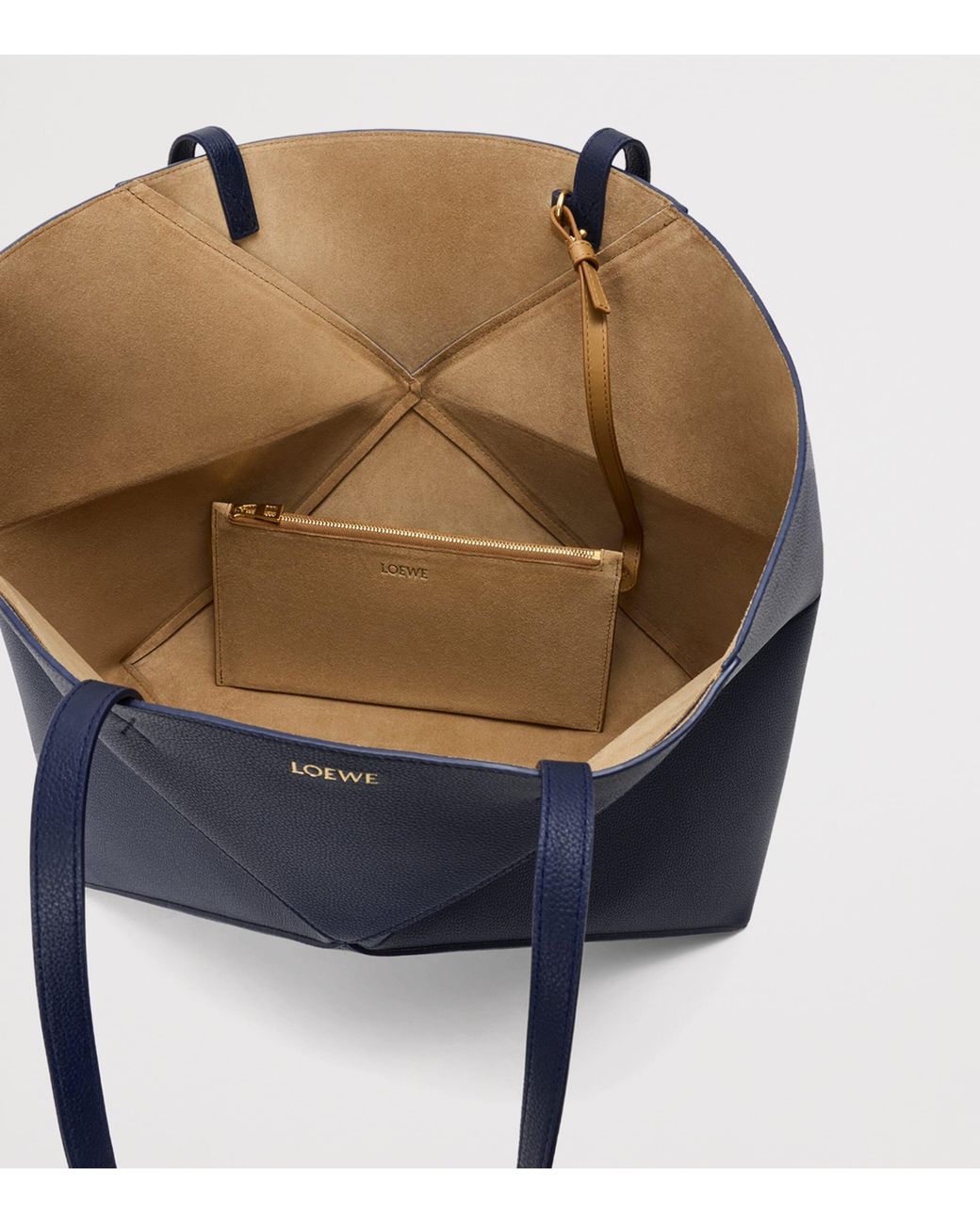 Loewe Blue Medium Leather Puzzle Fold Tote Bag