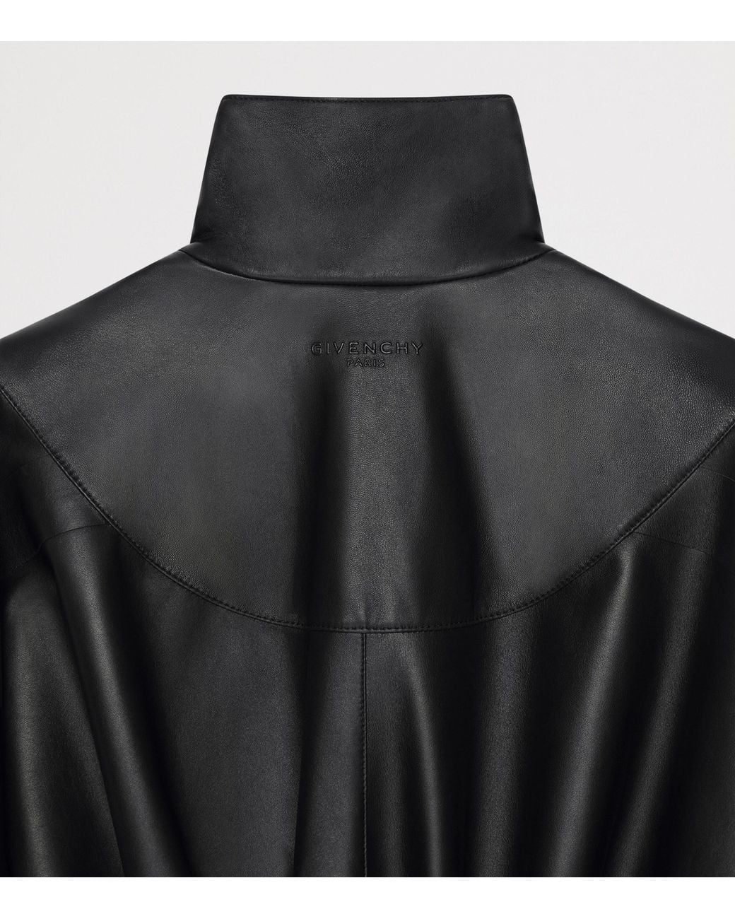 Givenchy Black Gathered Leather Jacket