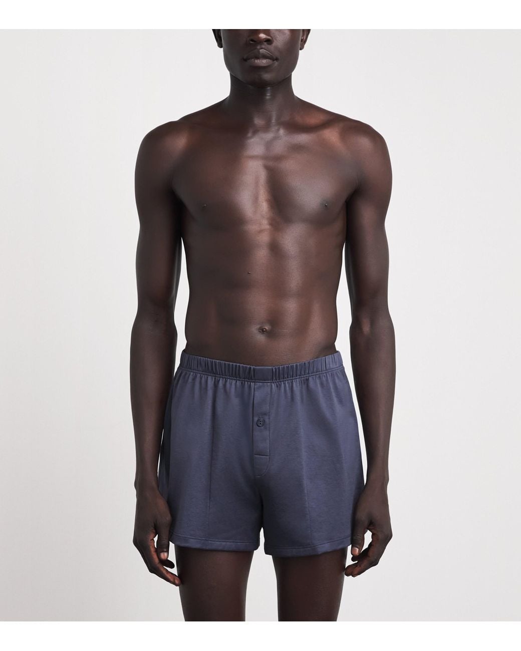 Hanro Blue Cotton Boxer Shorts for men