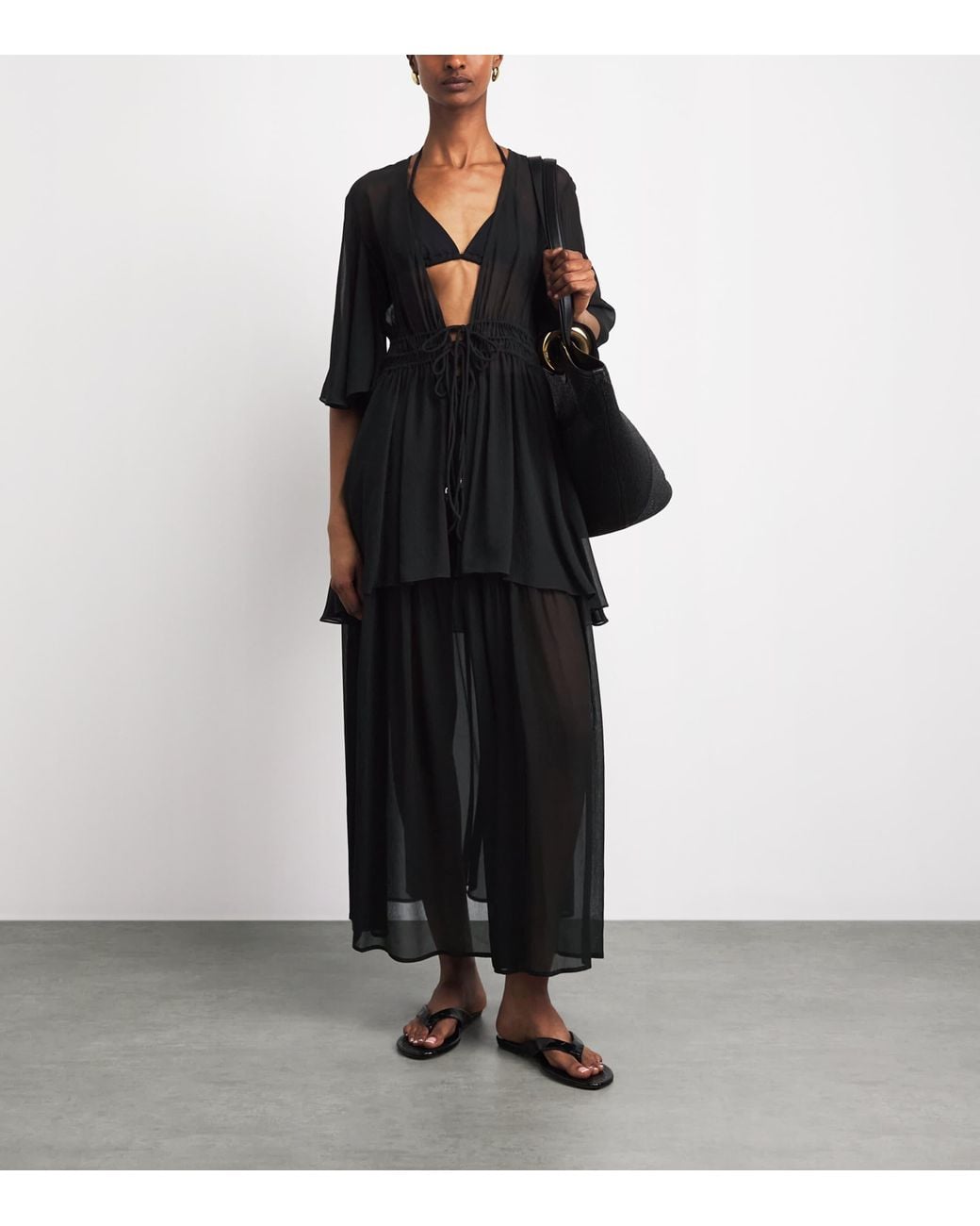Eres Black Silk Muslin Irresistible Maxi Skirt