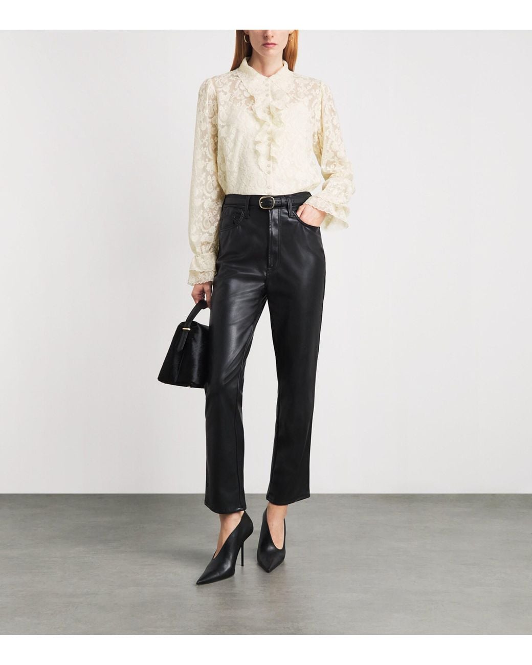 ME+EM White Tulle Embroidered Blouse