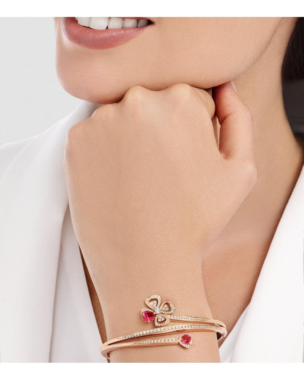 BVLGARI Pink Diamond And Rubellite Fiorever Bangle