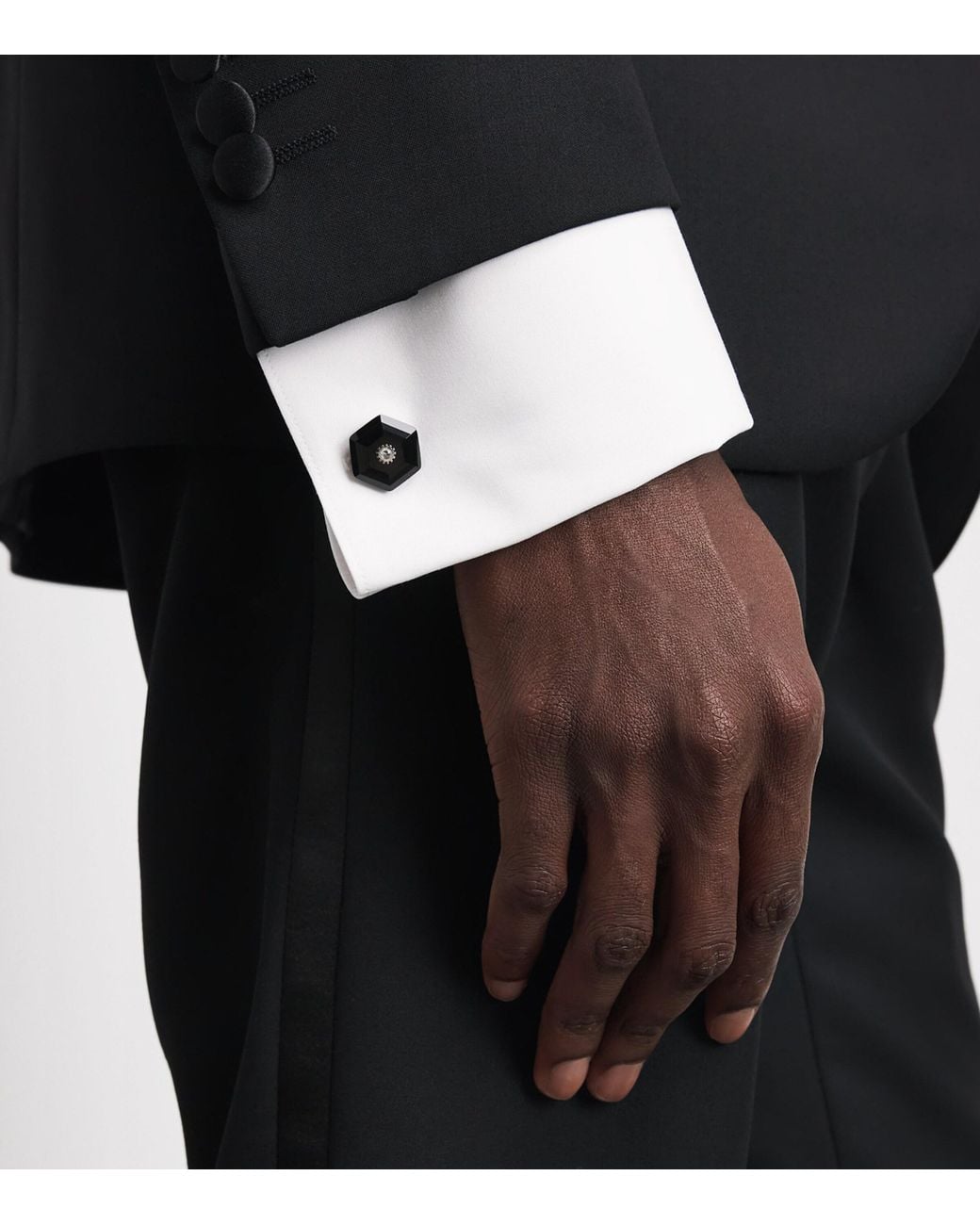 Tateossian Black Onyx And Sapphire Hexagonal Cufflinks for men