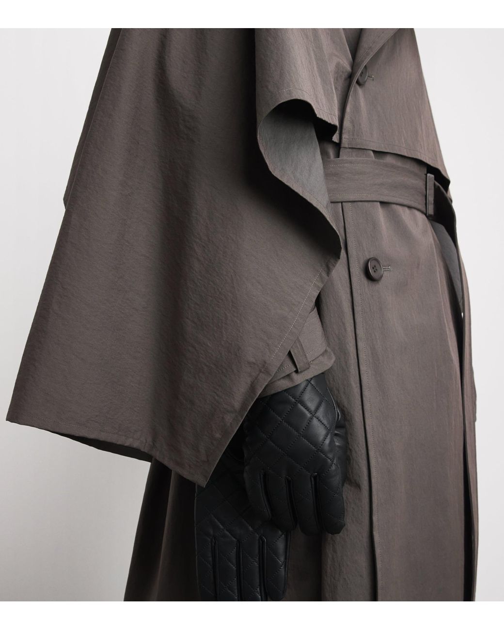 IM MEN Gray Overlap Trench Coat for men