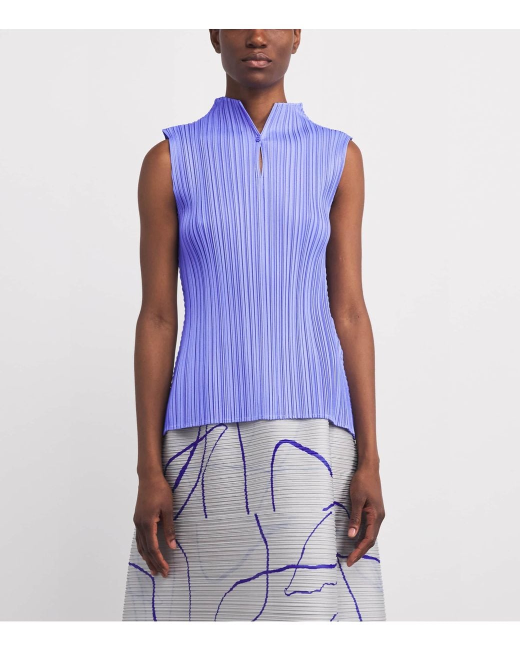 Pleats Please Issey Miyake Mellow Pleats Top in Blue | Lyst