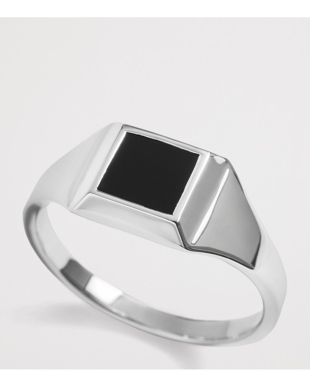 Monica Vinader Black Sterling And Onyx Signature Signet Ring for men