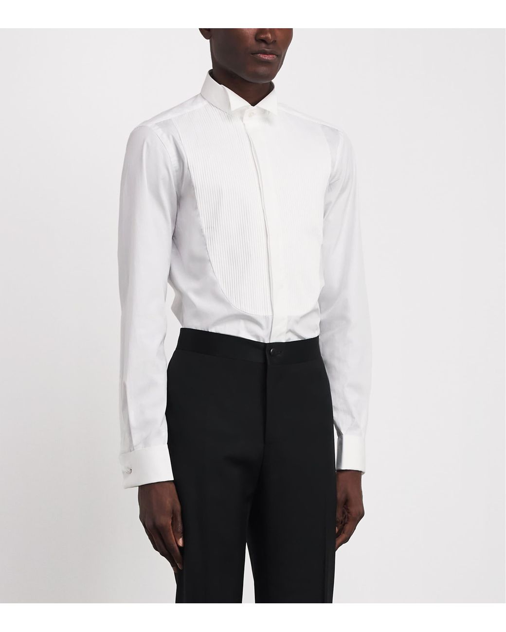 Pal Zileri White Cotton Wingtip Collar Shirt for men