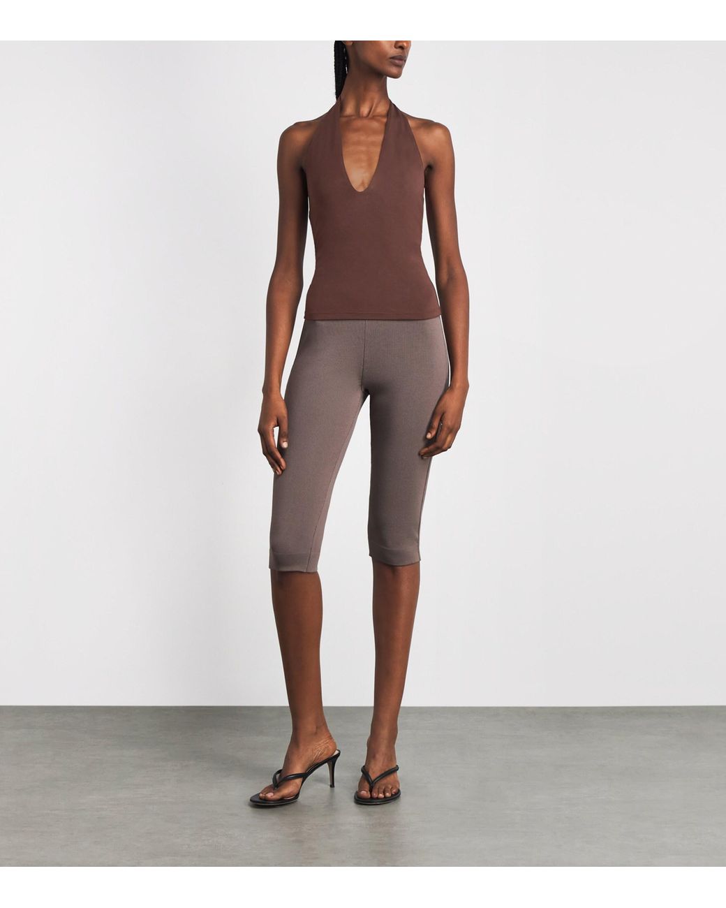Skims Brown Smooth Layers Halterneck Top
