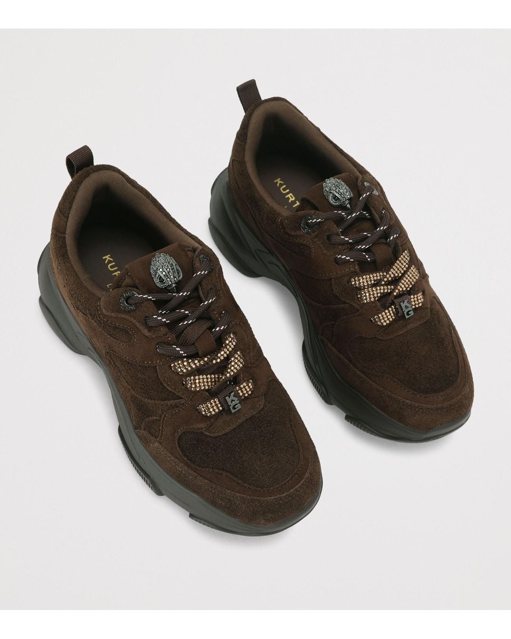 Kurt Geiger Brown Suede Starlight Runner Sneakers