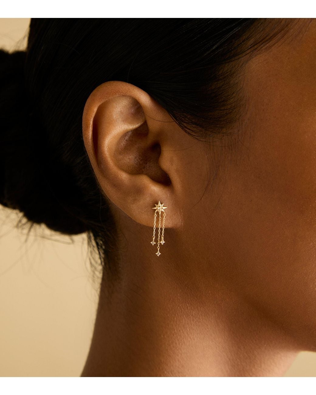 Astrid & Miyu White And Topaz Shooting Star Earrings
