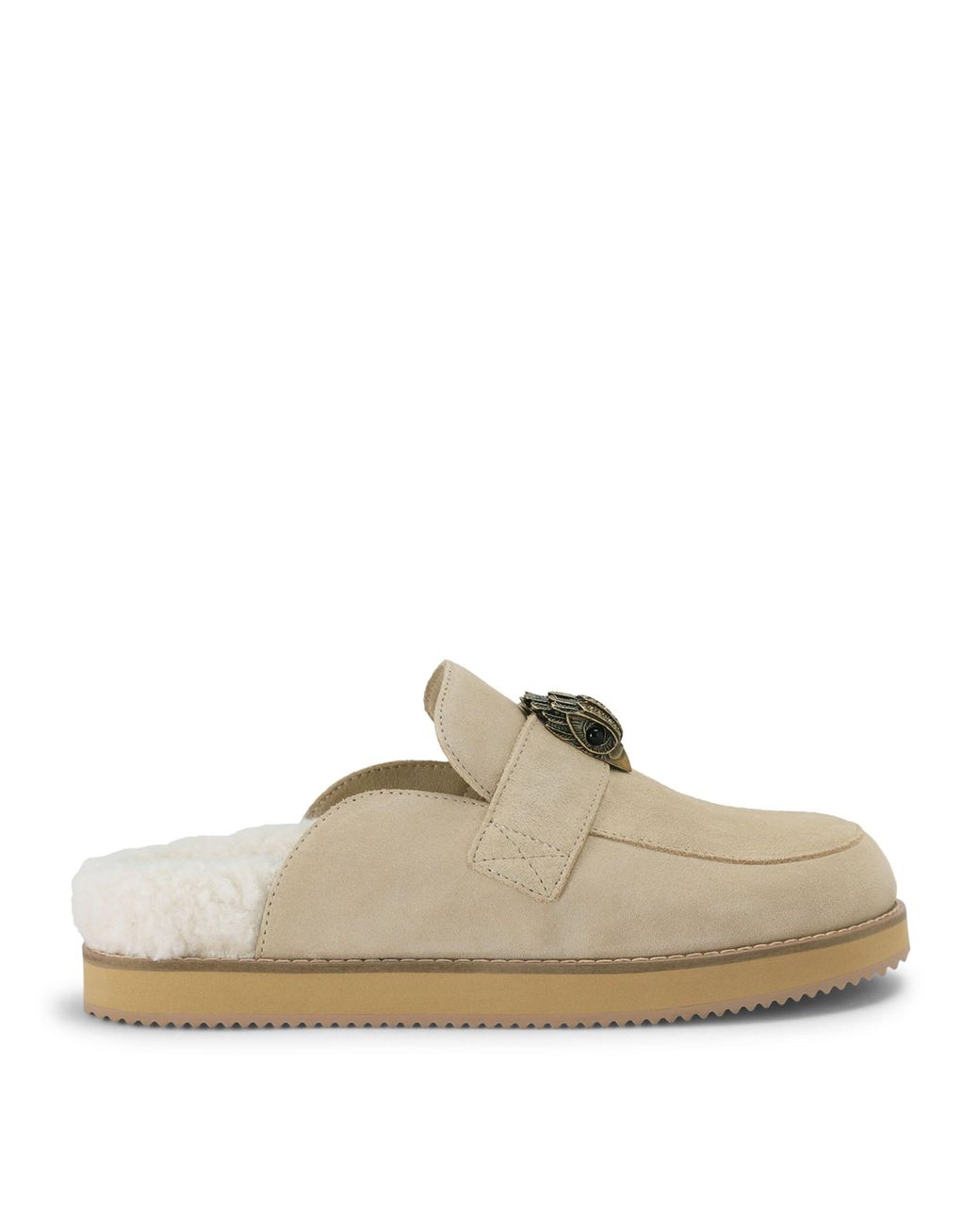Kurt Geiger Natural Suede Eagle Clog Mules