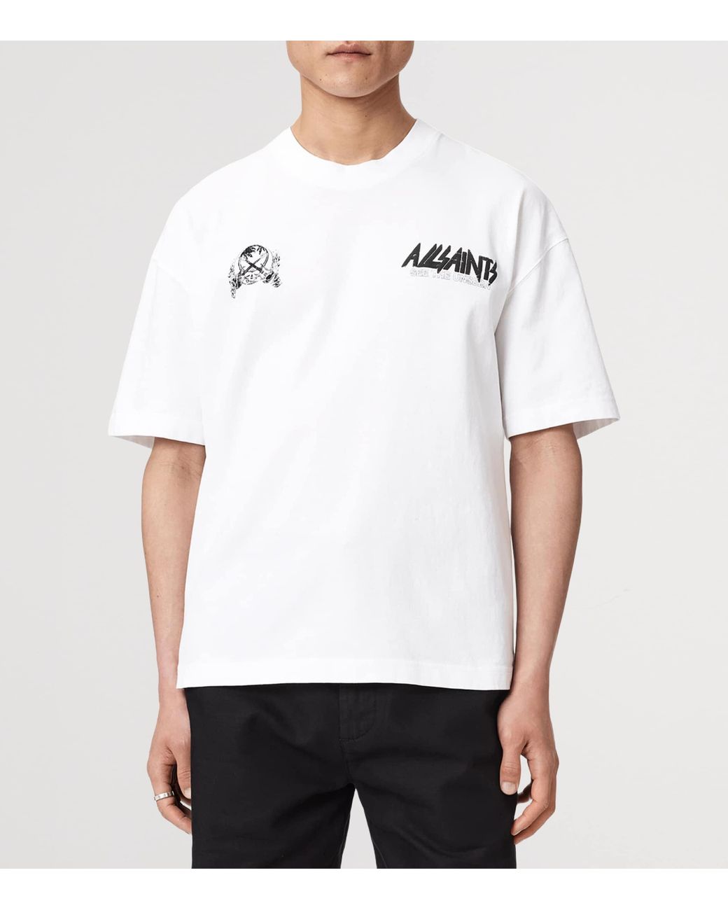AllSaints White Organic Cotton Chromium T-Shirt for men