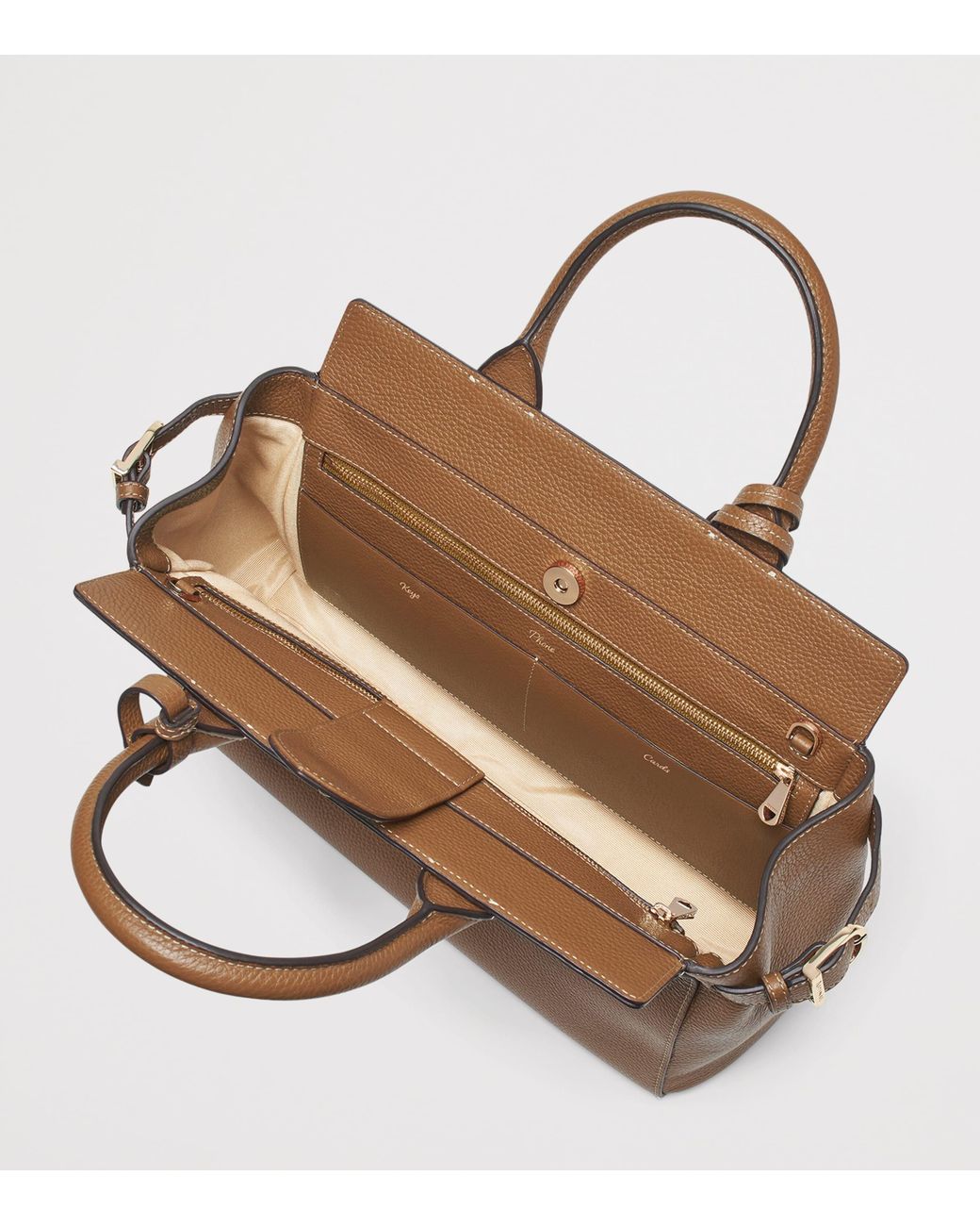 Aspinal Brown Leather Savannah Top-Handle Bag