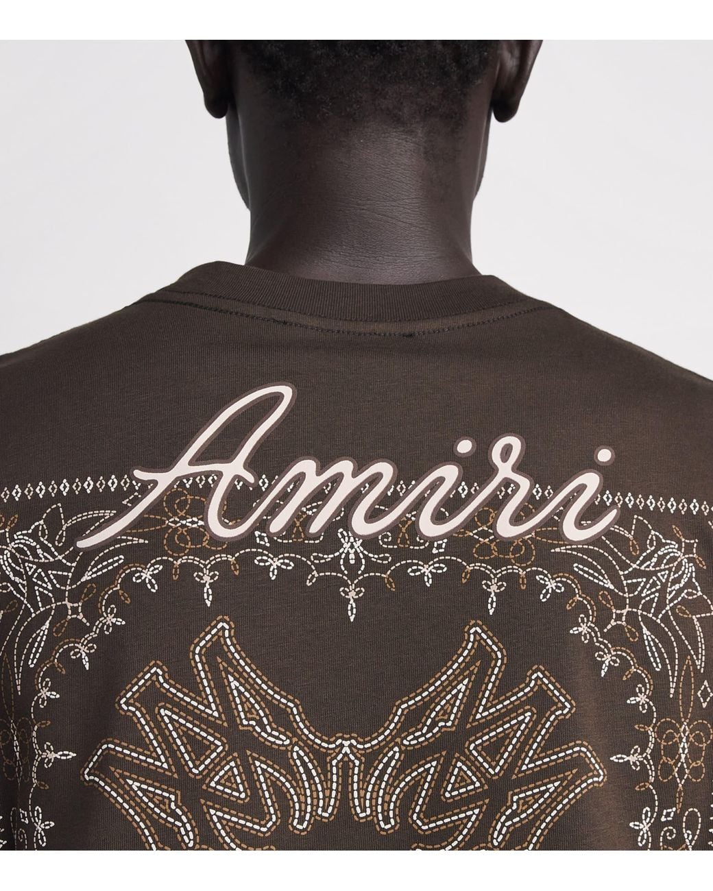 Amiri Black Cotton Quad Bandana T-Shirt