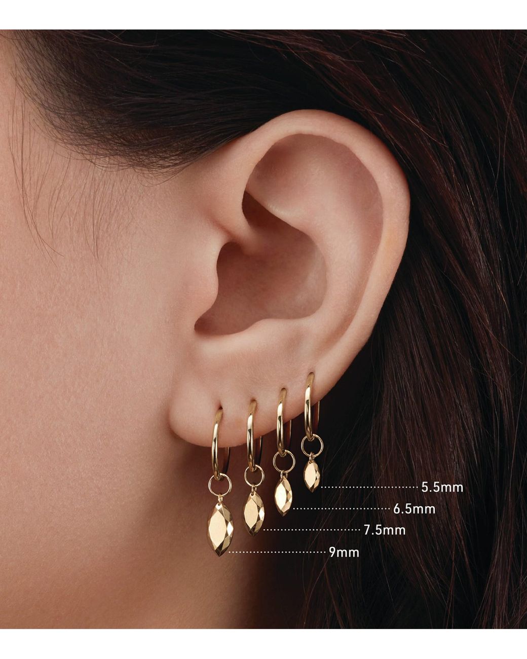 Maria Tash Metallic Faceted Marquise Charm