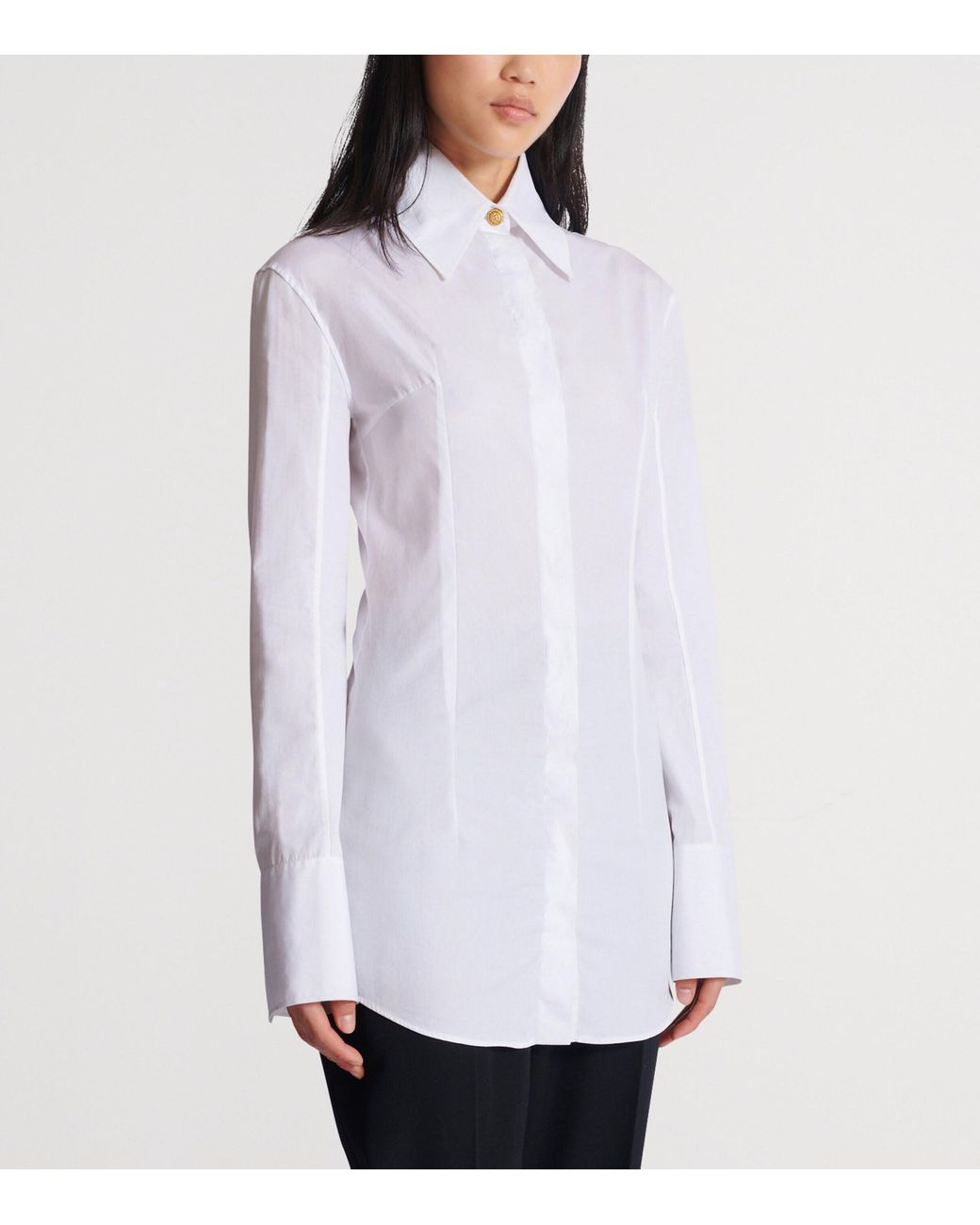 Balmain White Cotton Poplin Shirt
