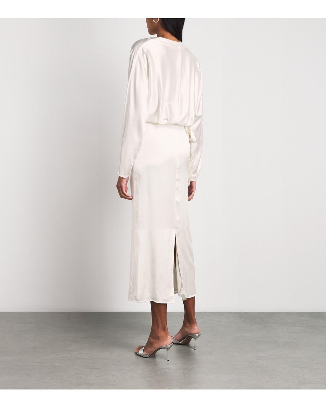 Staud White Stretch-Silk Phoebe Maxi Dress