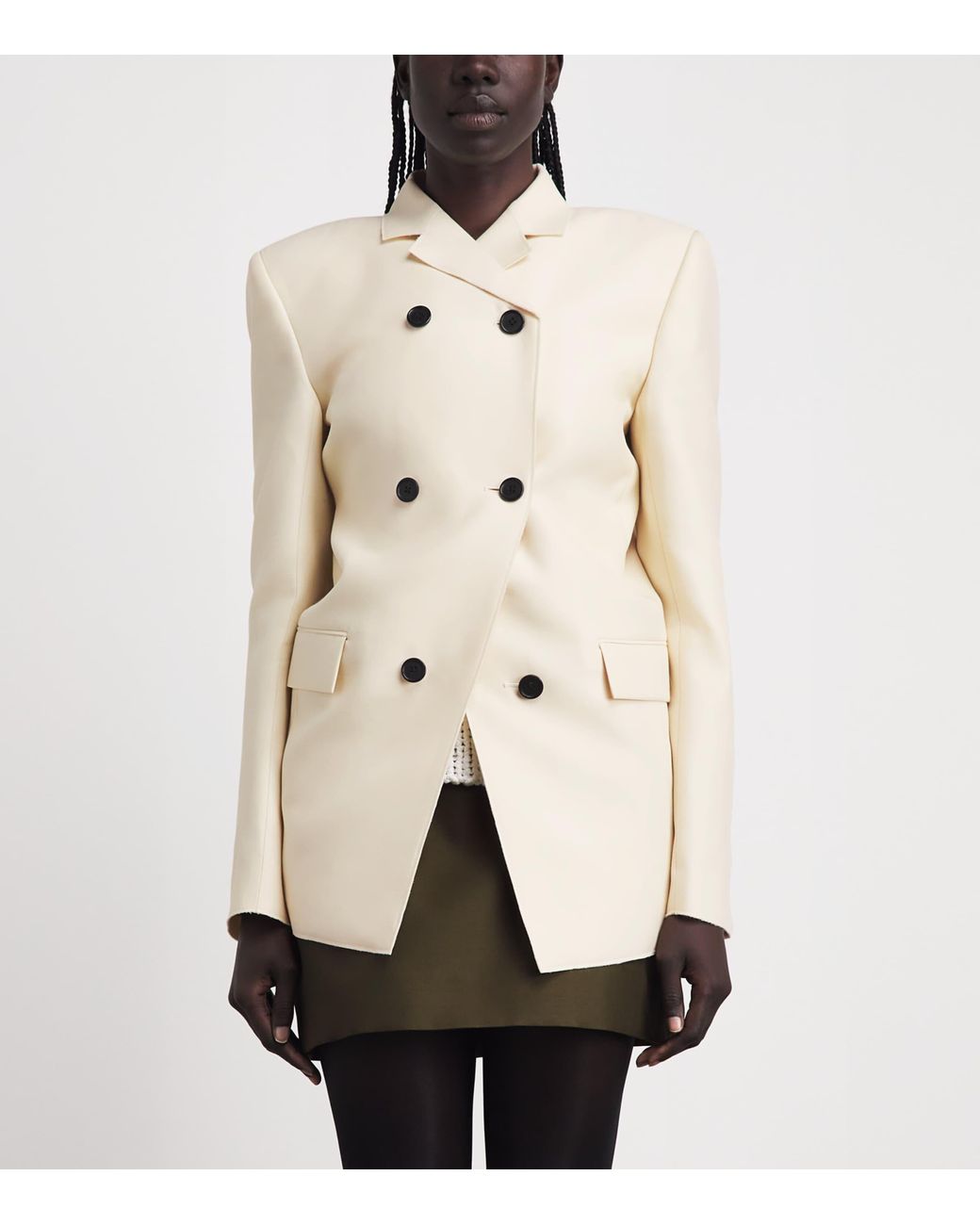 Khaite Natural Wool-Silk Rolo Blazer
