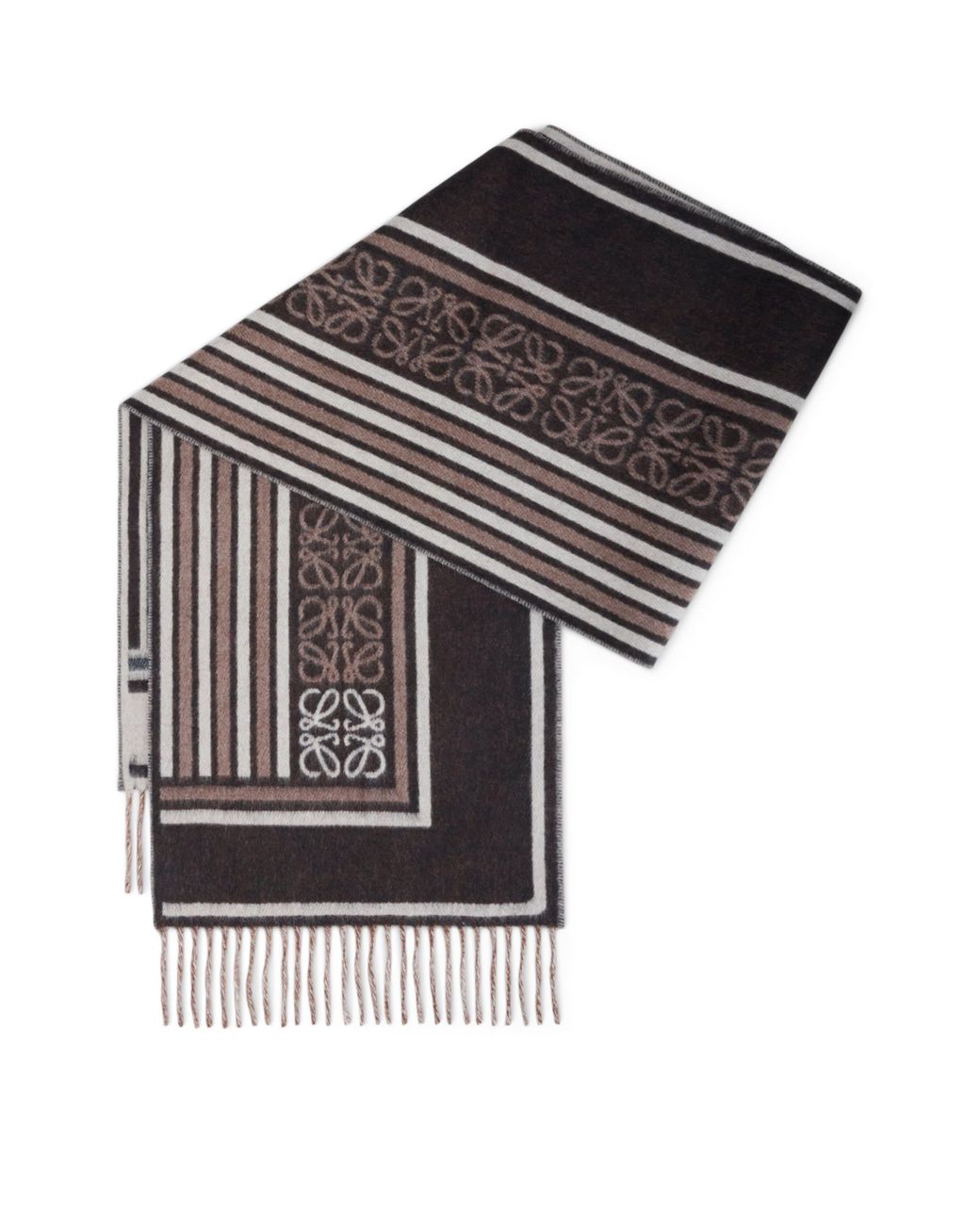 Loewe Black Wool-Cashmere Anagram Scarf