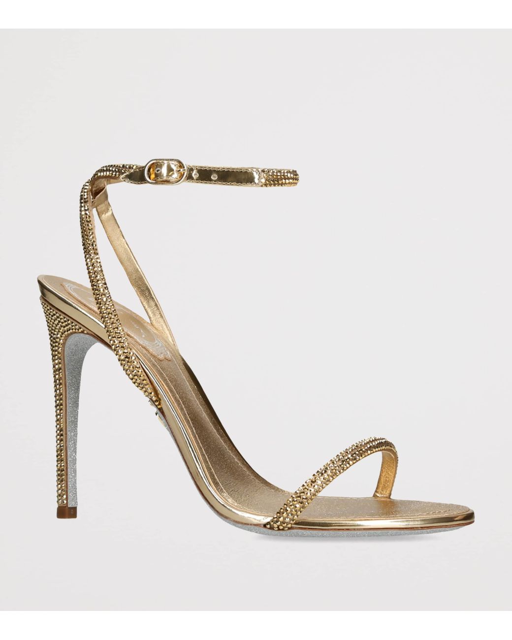 Rene Caovilla Metallic Embellished Ellabrita Heeled Sandals 105