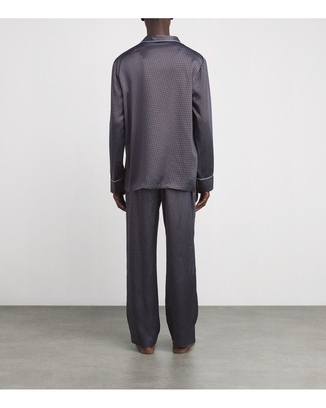 Harrods Blue Silk Snaffle Print Pyjama Set for men