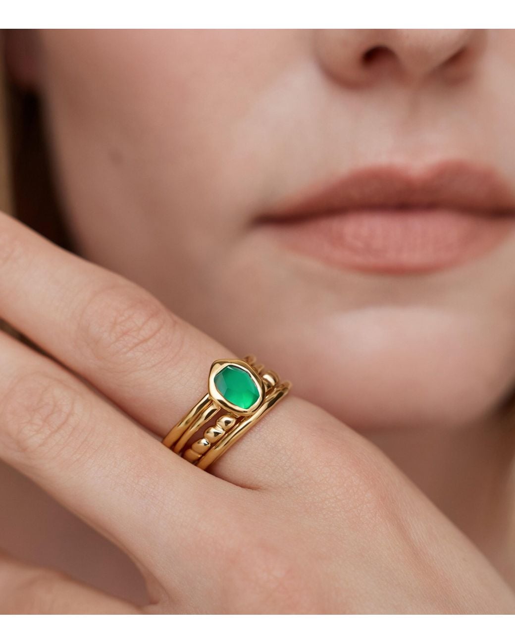 Monica Vinader Metallic Vermeil And Onyx Odyssey Ring