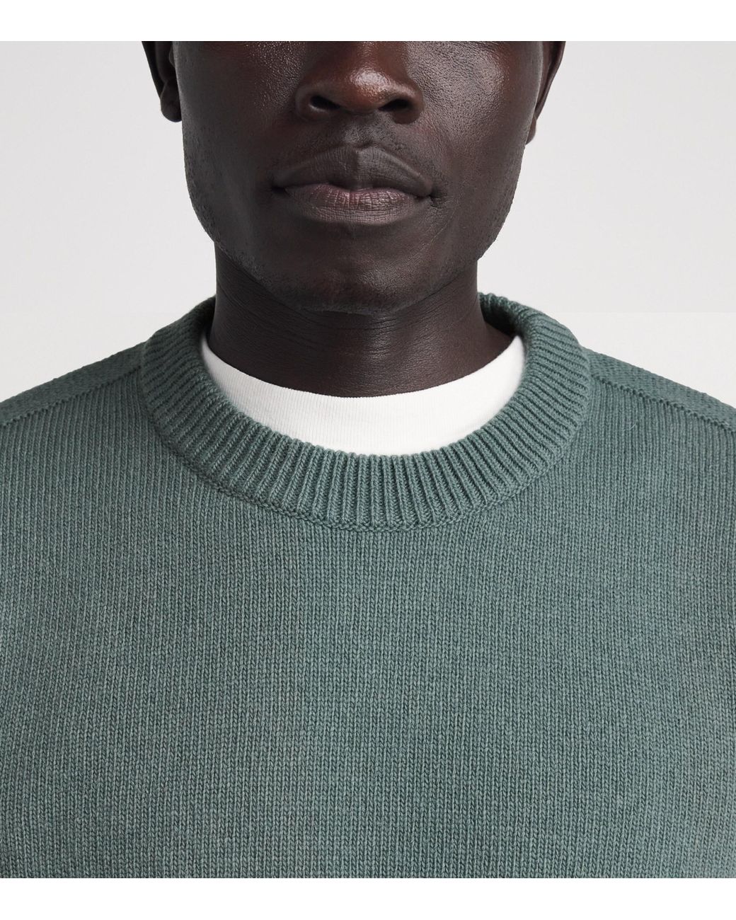 Stone Island Green Virgin Wool-Blend Compass Sweater for men