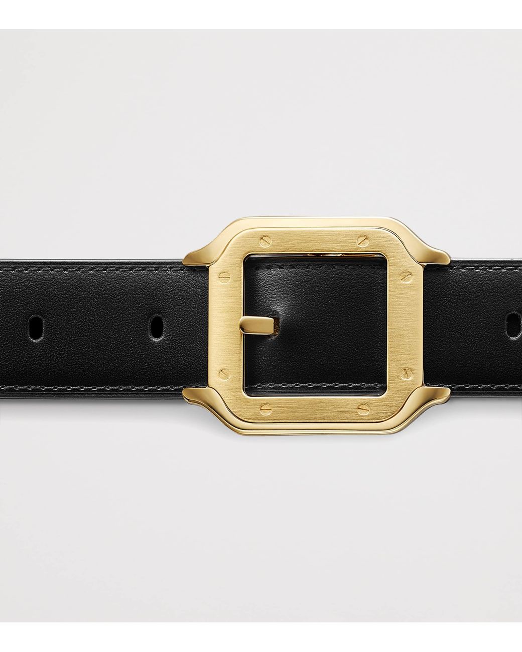 Cartier Black Leather Reversible Santos De Belt for men