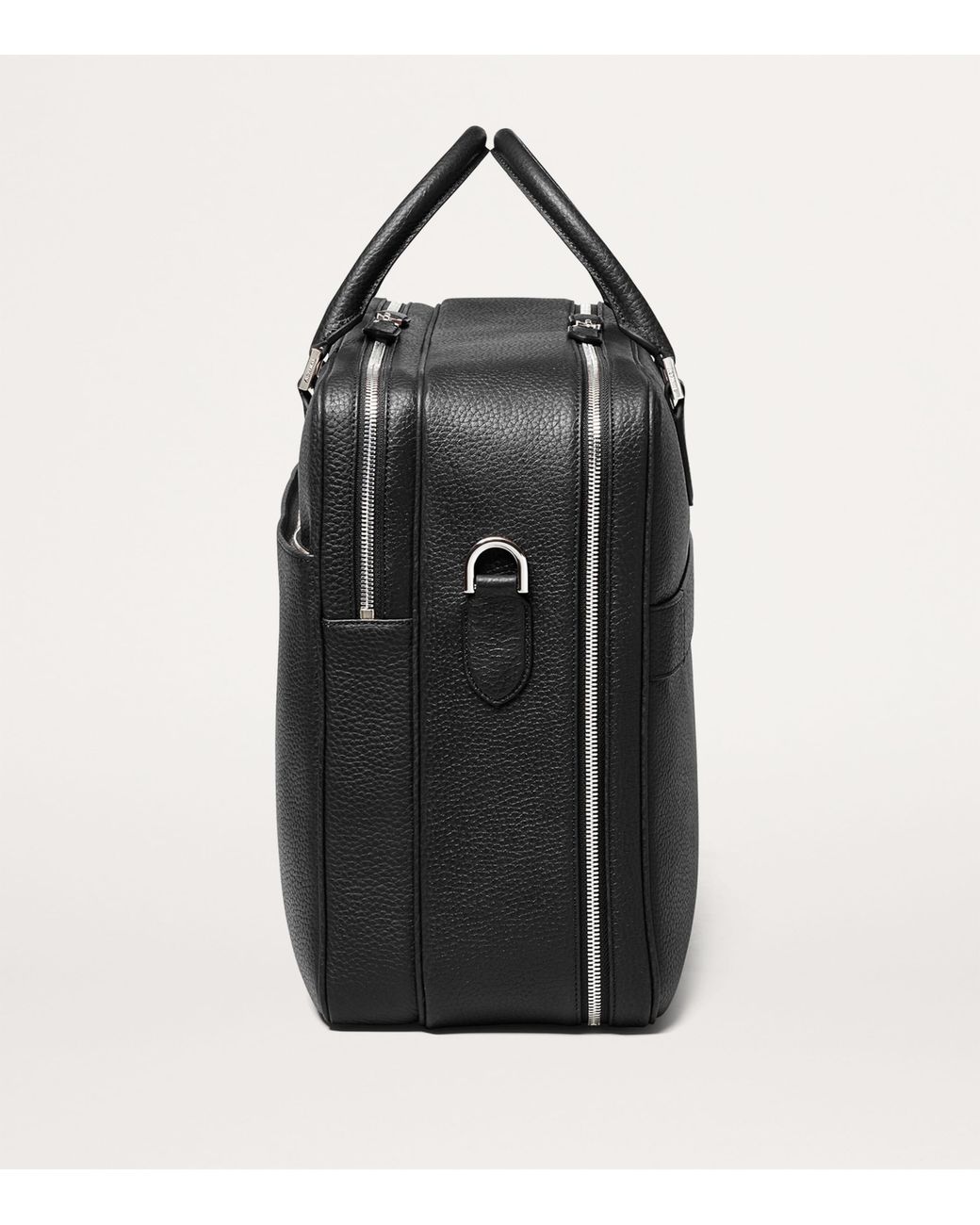 Aspinal Black Leather 48 Hour Mount Street Travel Bag