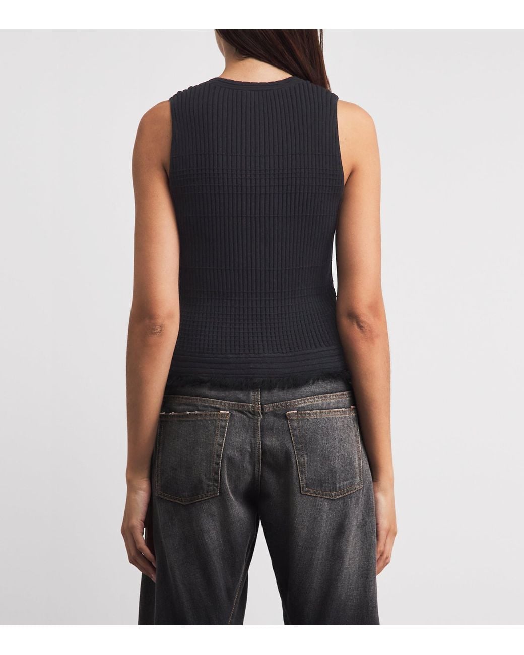 Rag & Bone Black Distressed Ayan Tank Top