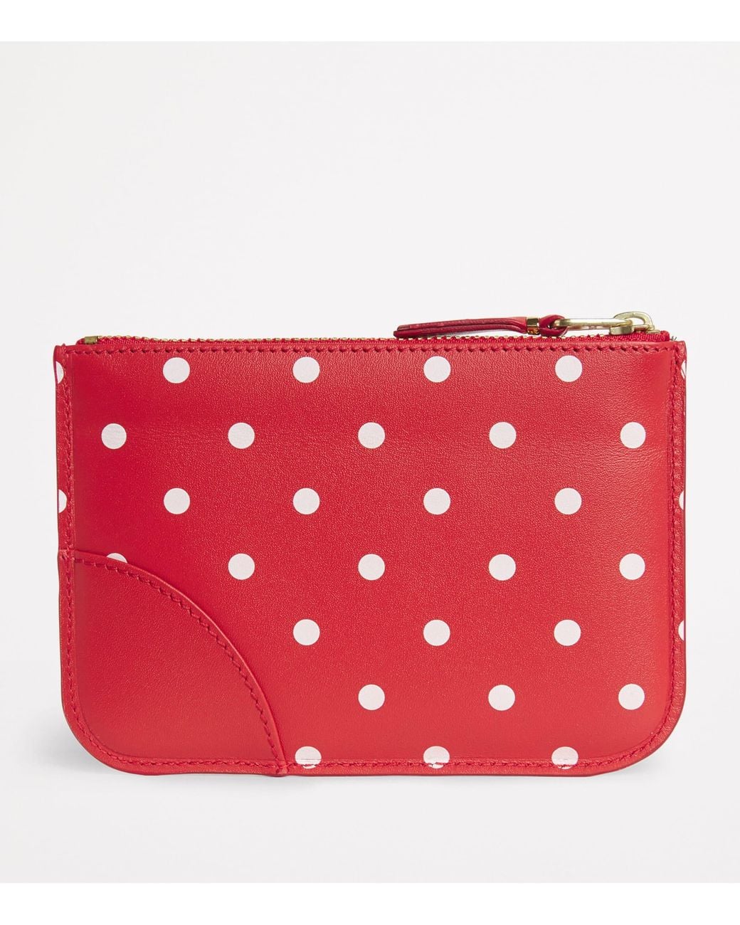 Comme des Garçons Red Leather Polka-Dot Zipped Pouch for men