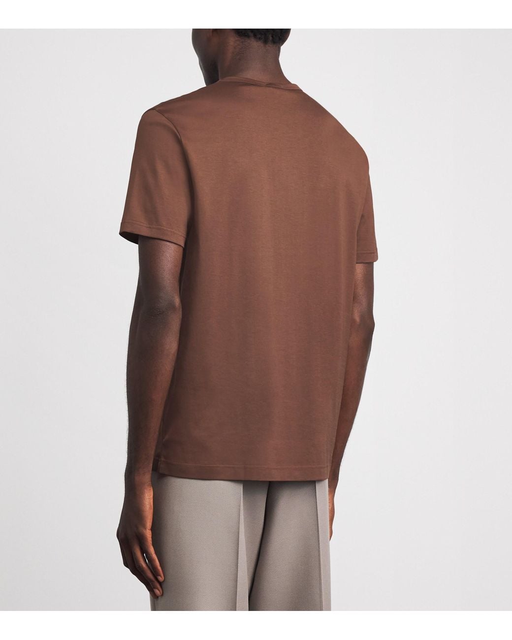 Sunspel Brown Supima Cotton Classic T-Shirt for men