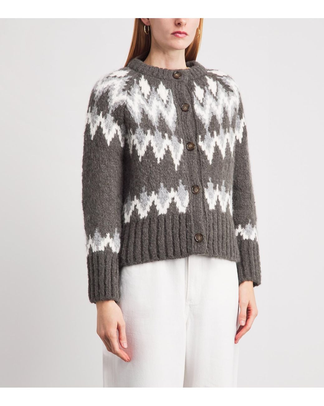 Veronica Beard Black Fair Isle Christina Cardigan