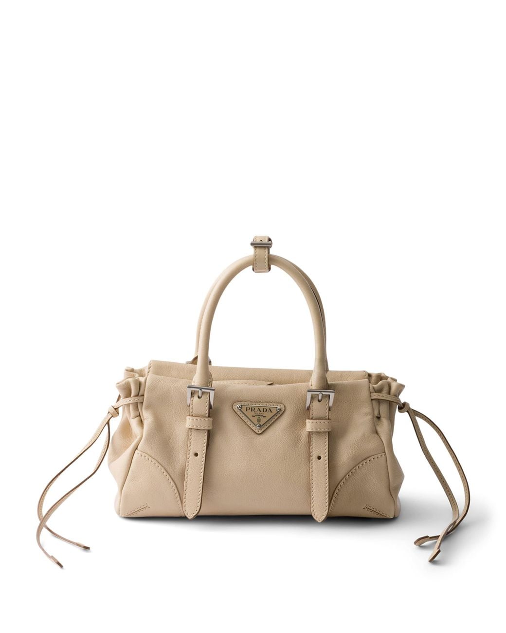 Prada Metallic Small Leather Karin Top-Handle Bag