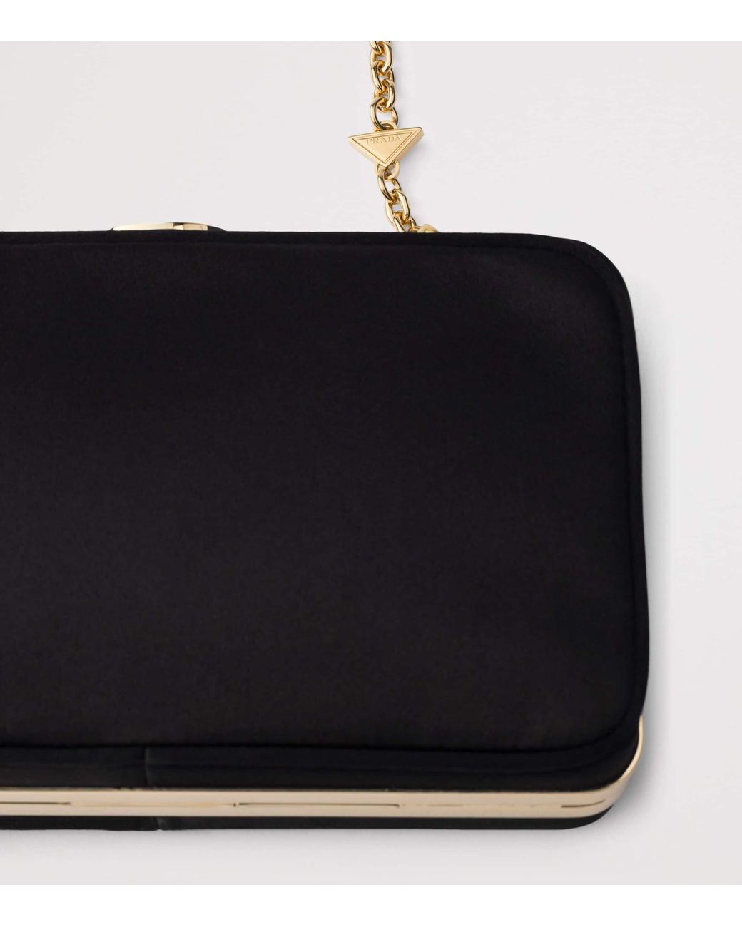 Prada Black Mini Satin Clutch