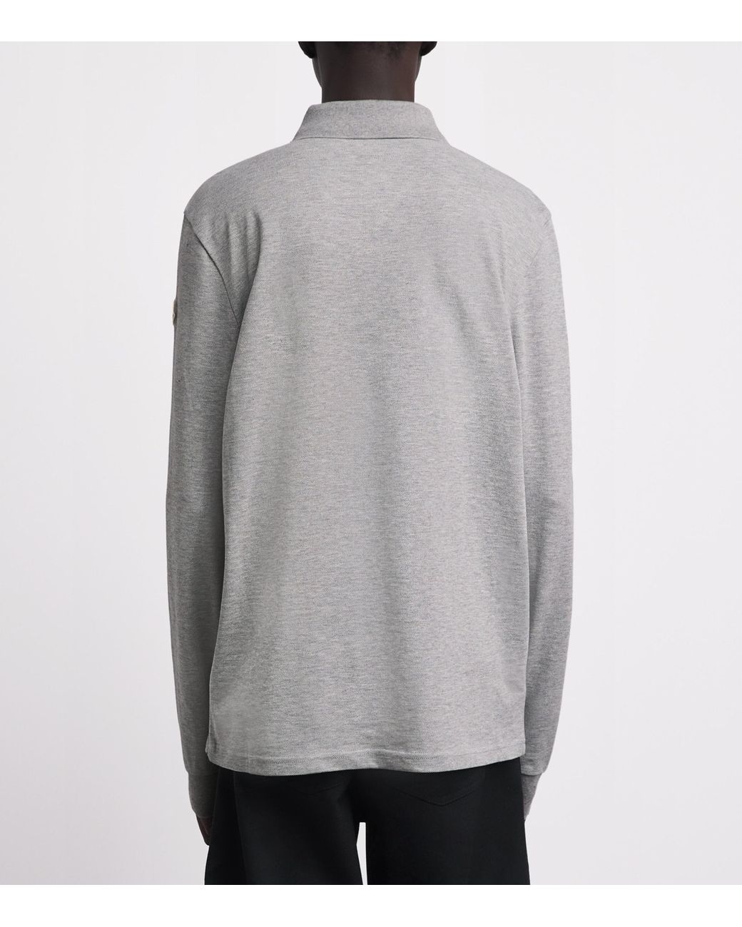 Moncler Gray Cotton Polo Shirt for men