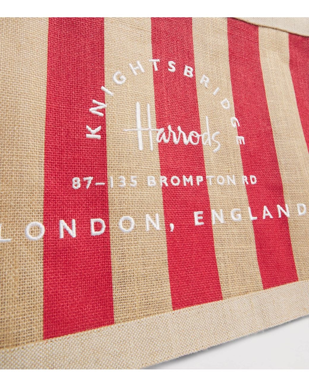 Harrods Pink Large Canvas Stripe Knightsbridge Shopper Bag