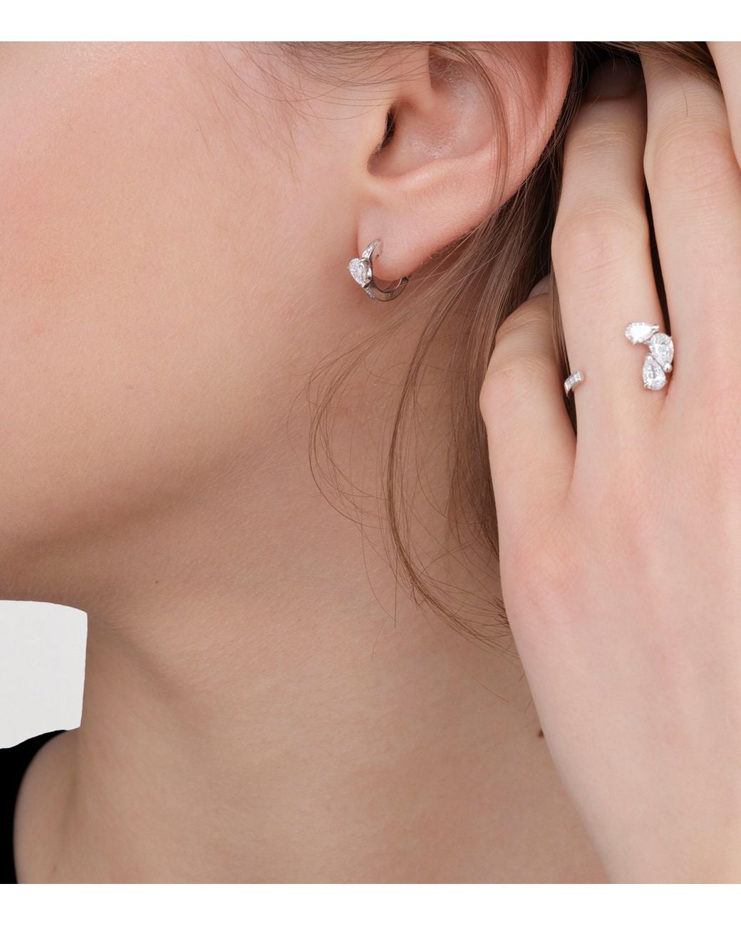 Repossi White And Diamond Serti Sur Vide Ring