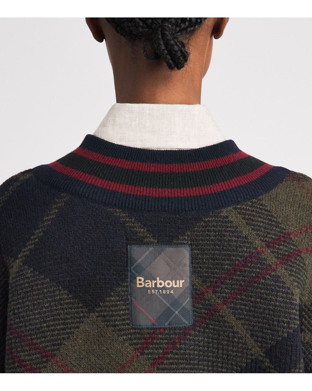 Barbour Black Wool-Blend Tartan Shae Sweater