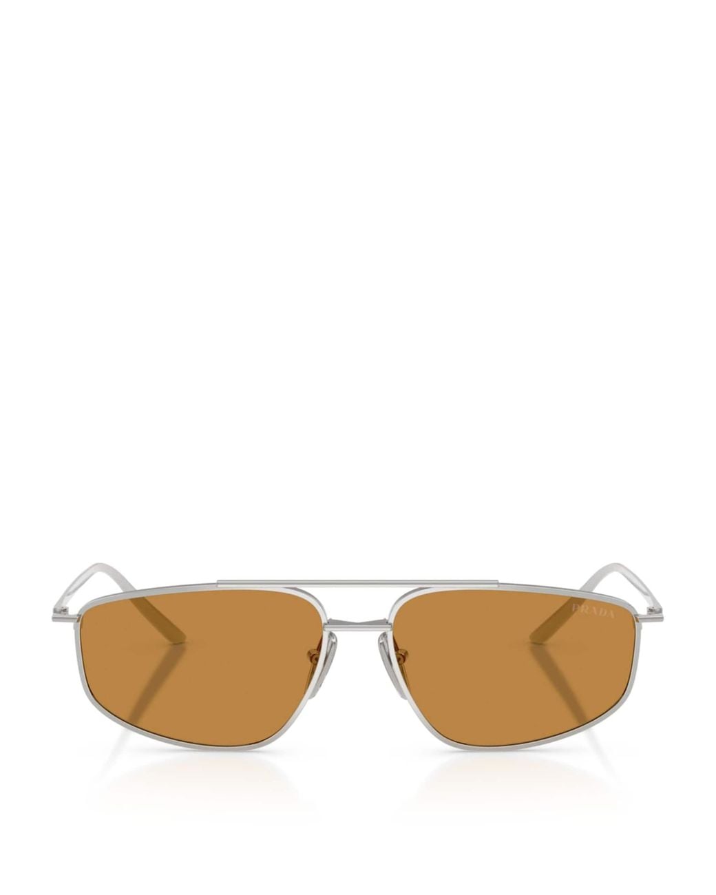 Prada Natural Metal Rectangular Sunglasses