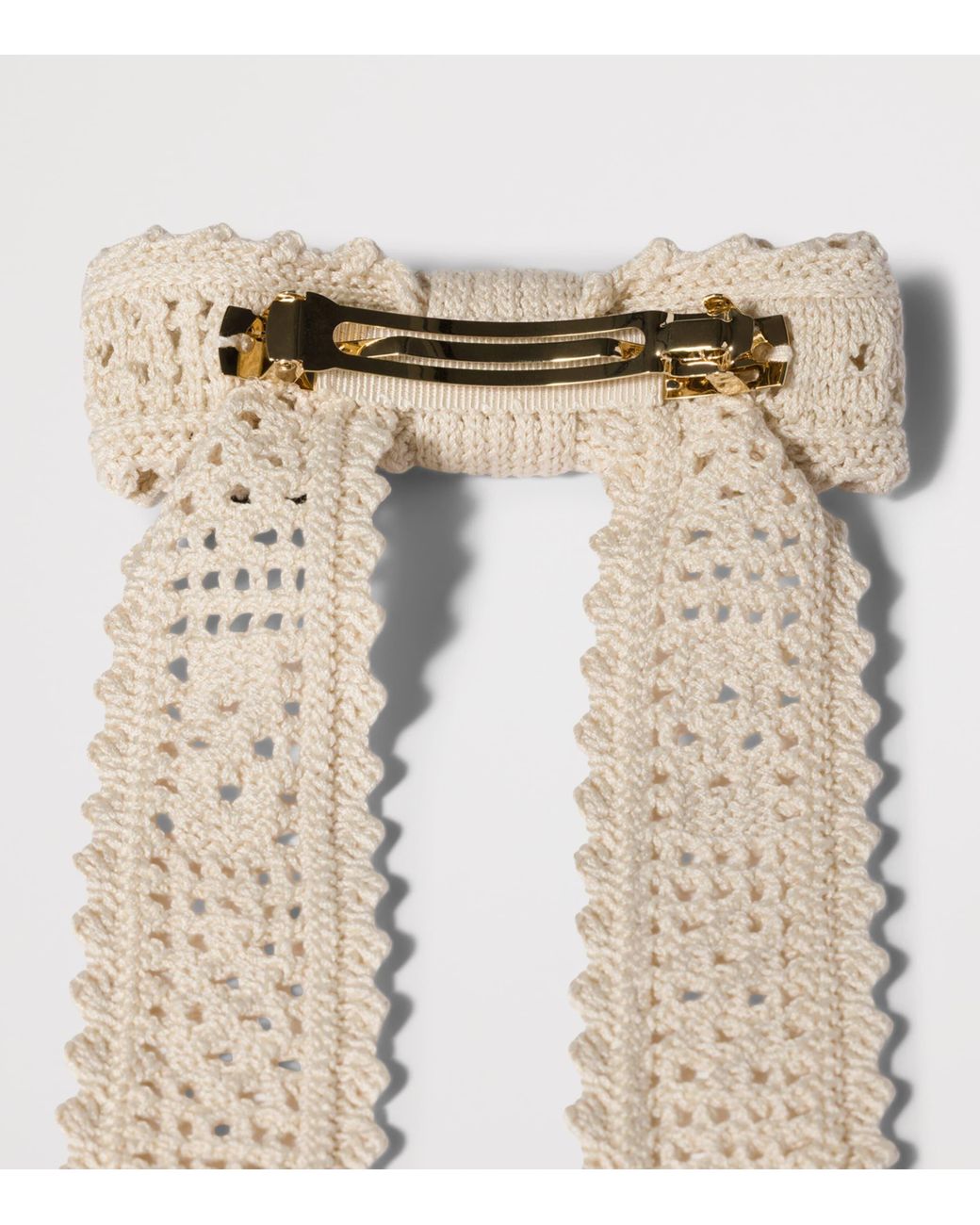 Miu Miu Natural Crochet Bow Hair Clip