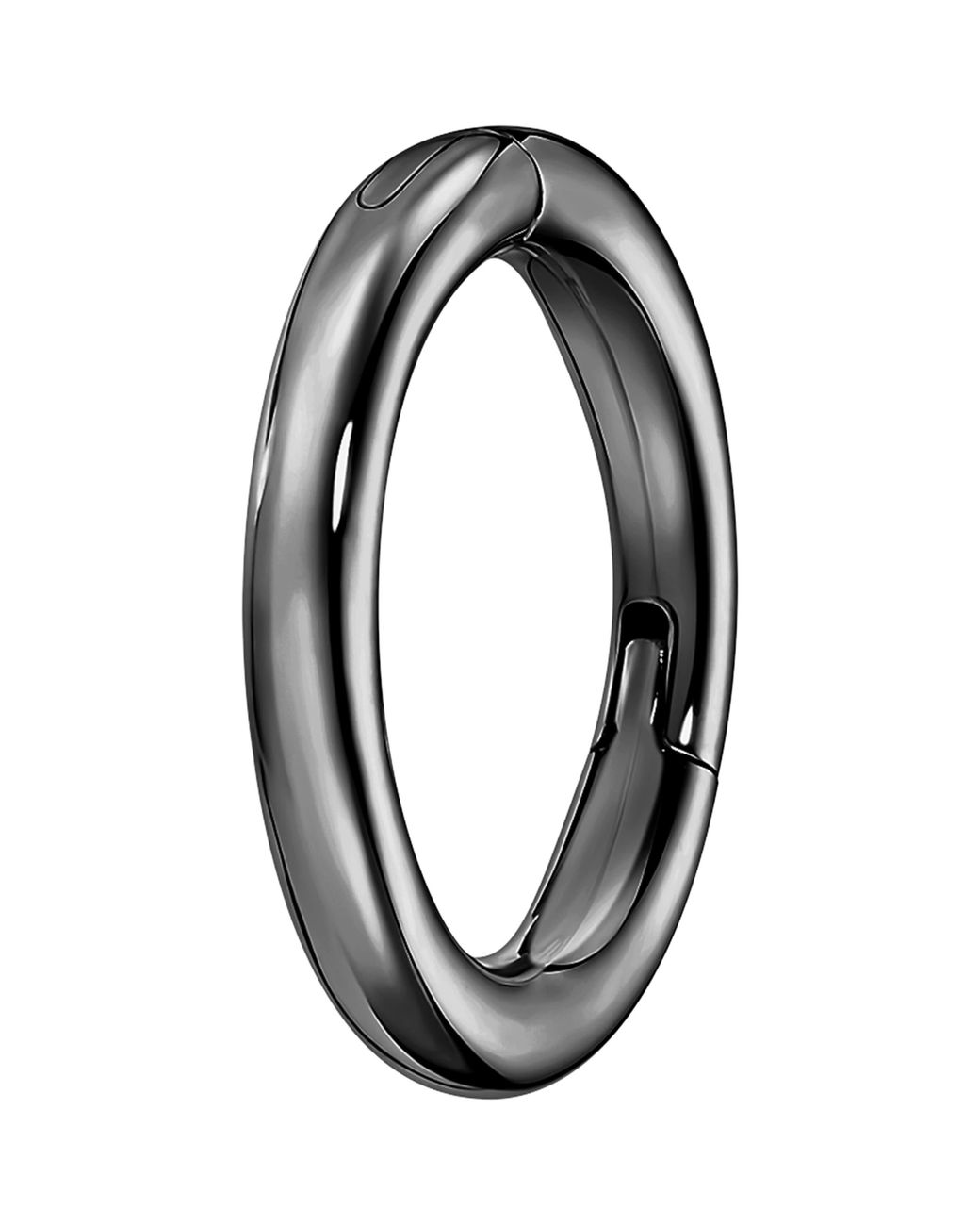 Maria Tash Black Plain Single Hoop Earring