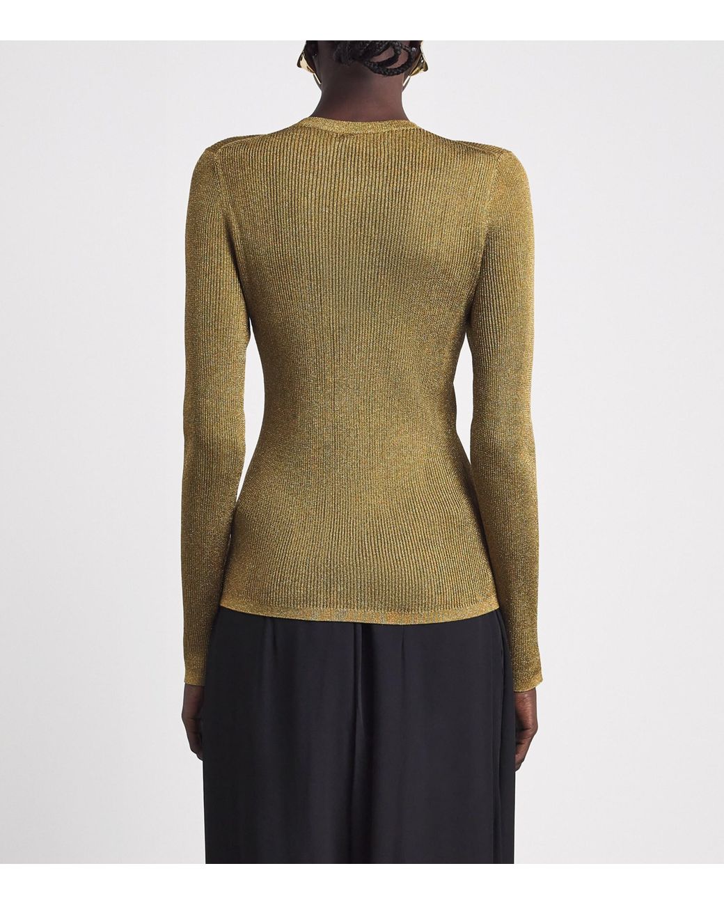 Polo Ralph Lauren Green Metallic Rib-Knit Cardigan