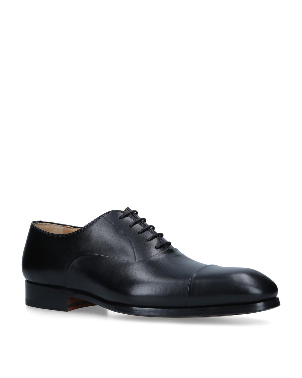 Magnanni Shoes Black Leather Oxford Shoes for men