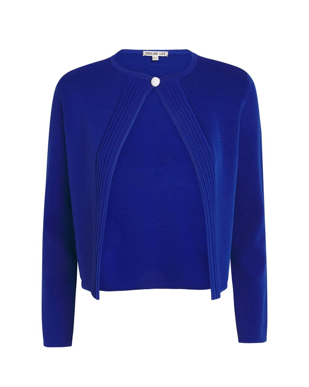 Edeline Lee Blue Knitted Open Cardigan
