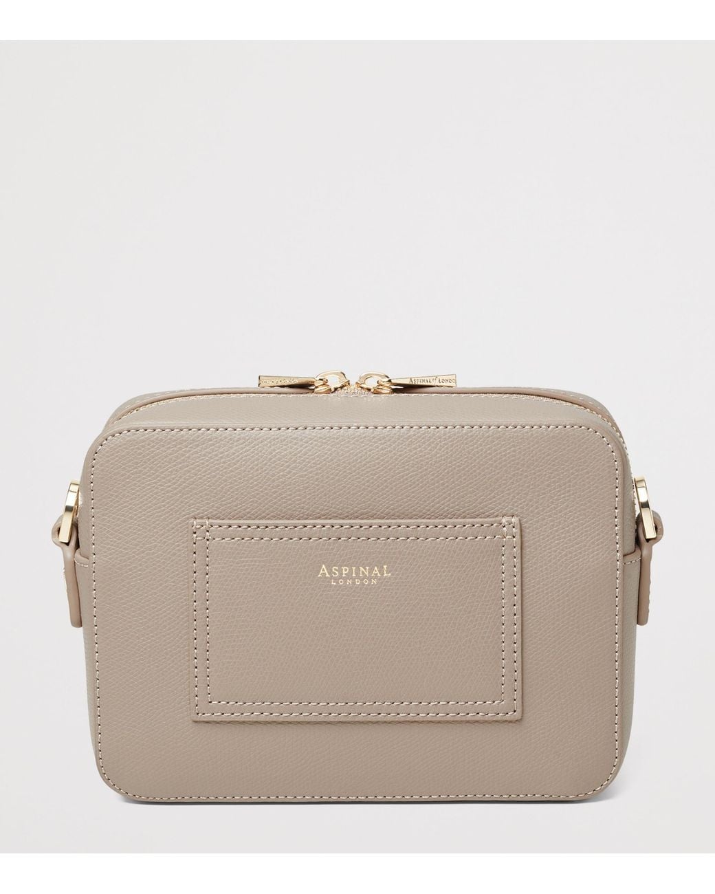 Aspinal Gray Leather Slot Weave Camera Bag