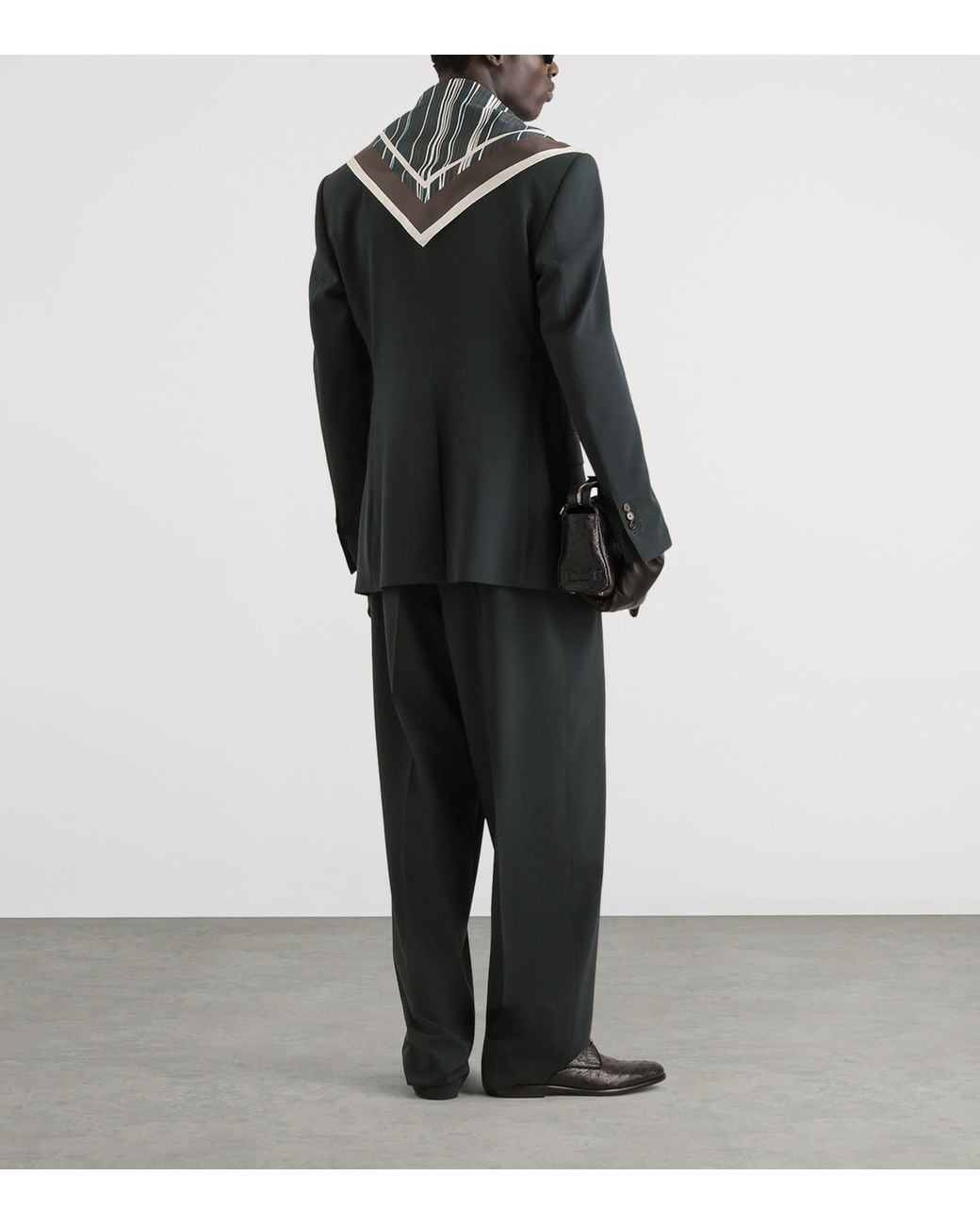 Dolce & Gabbana Black Virgin Wool Straight Trousers for men