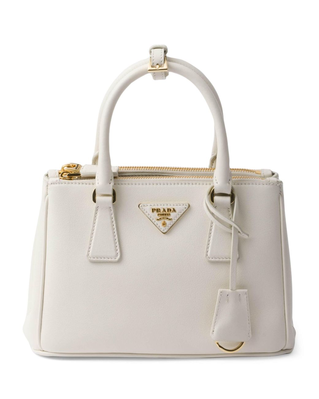 Prada Natural Small Leather Galleria Top-Handle Bag