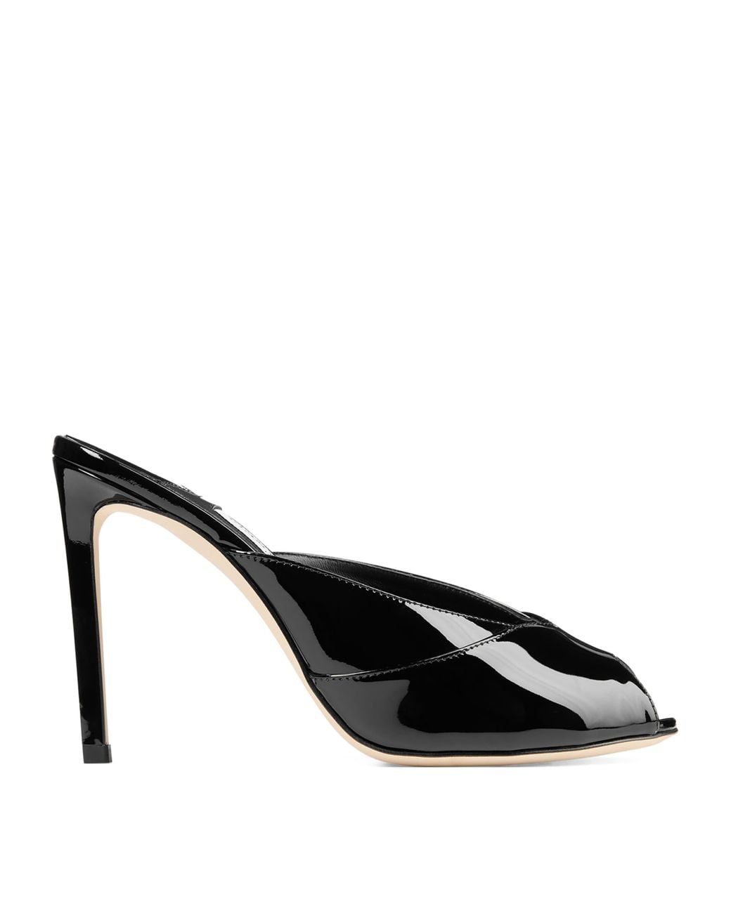 Jimmy Choo Black Brigitte 100 Patent Leather Mules